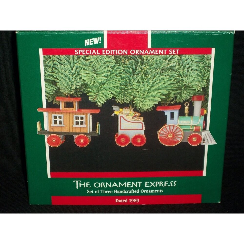 Hallmark 1989 Ornament Express Special Edition Handcrafted Set 3 Train Engine